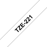Brother TZE-221 - KZE-221 - Cinta Fondo Blanco Letras Negras - 9mm para Rotuladora Brother PT Series