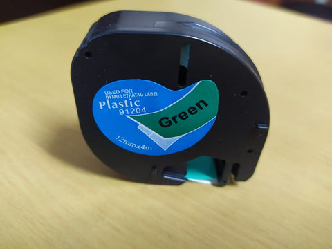 Cinta para Etiquetadora Dymo Letratag 1/2" x 4m Plastica Verde