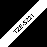 Brother TZE-S221 - KZE-S221 - Cinta Fondo Blanco Letras Negras Pegamento Ind. - 9mm para Rotuladora Brother