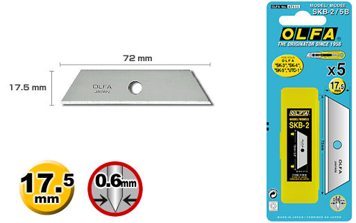 Repuesto de Cuchilla Olfa SKB-2X5 (para cuchilla SK-9) caja x 5 unidades - Paquete x 20 Cajitas