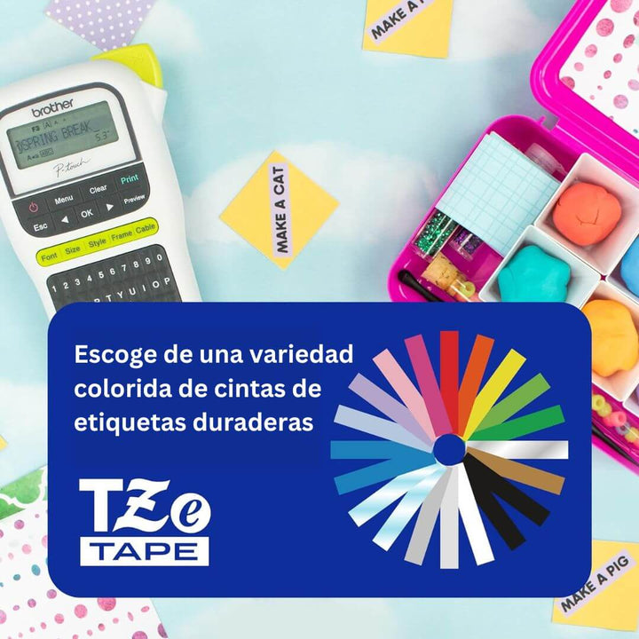Rotuladora Etiquetadora Brother P-Touch PTH110BK cintas de etiquetas de colores