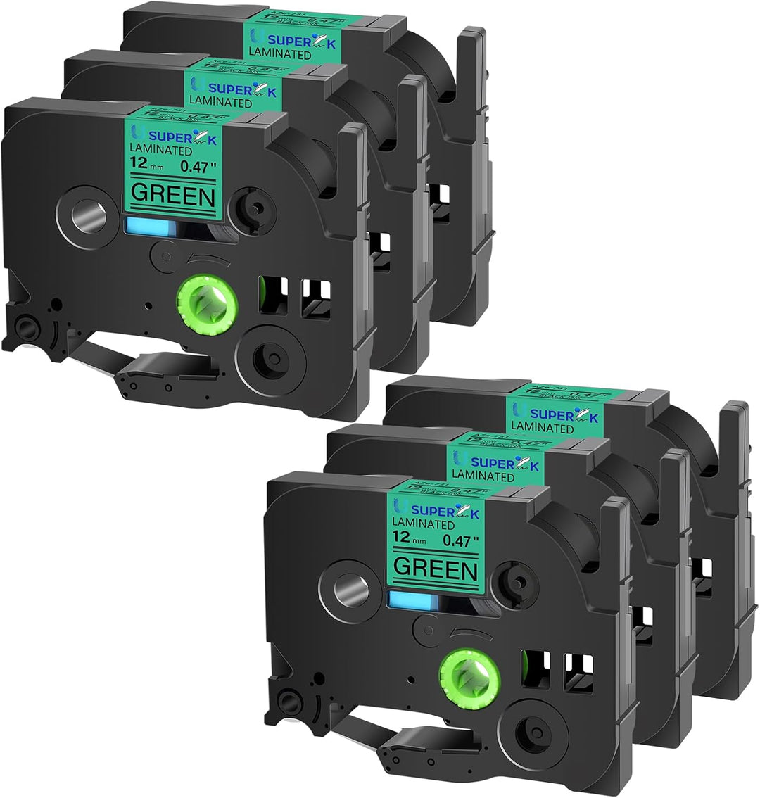 Cinta compatible TZE-731 KZE-731 12mm Negro sobre Verde para rotuladora Brother PT-H110, PT-E110, PT-E310, E1000 Pro, PT-D210, PT-D220, PT-P700, PT-P710BT - NeoLabel
