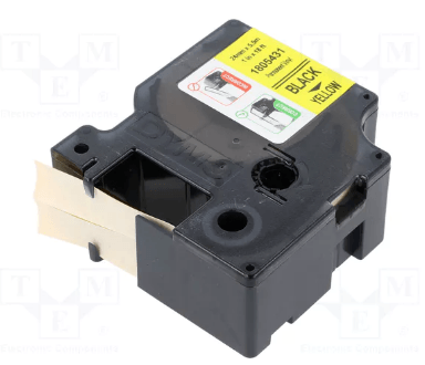 Cinta compatible 1805431 KZ-1805431 24mm Negro sobre Amarillo Vinilo para etiquetadora Dymo Rhino - NeoLabel