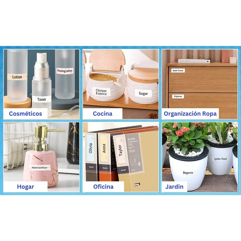 Cinta de Etiquetas para Etiquetadora Rotuladora Phomemo D30 D35 15mm x 6m Aplicaciones