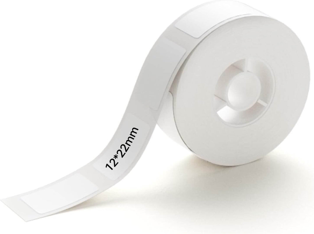 Etiqueta plástica plastificada D35 12x22mm Blanco rollo x 300 - NeoLabel