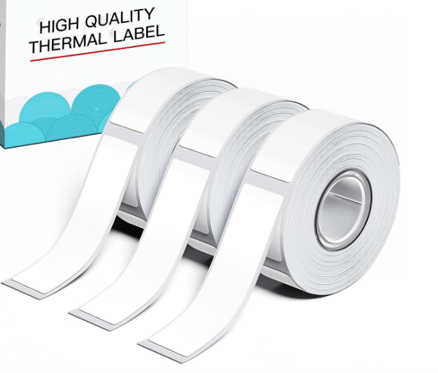 Etiqueta plástica plastificada D35 14x50mm Blanco rollo x 130 - NeoLabel
