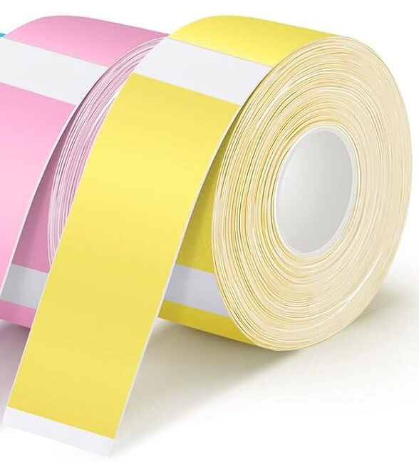 Etiqueta plástica plastificada D35 15x40mm Amarillo Pastel rollo x 160 - NeoLabel