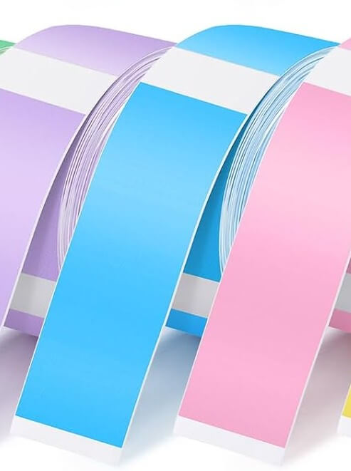 Etiqueta plástica plastificada D35 15x40mm Azul Pastel rollo x 160 - NeoLabel