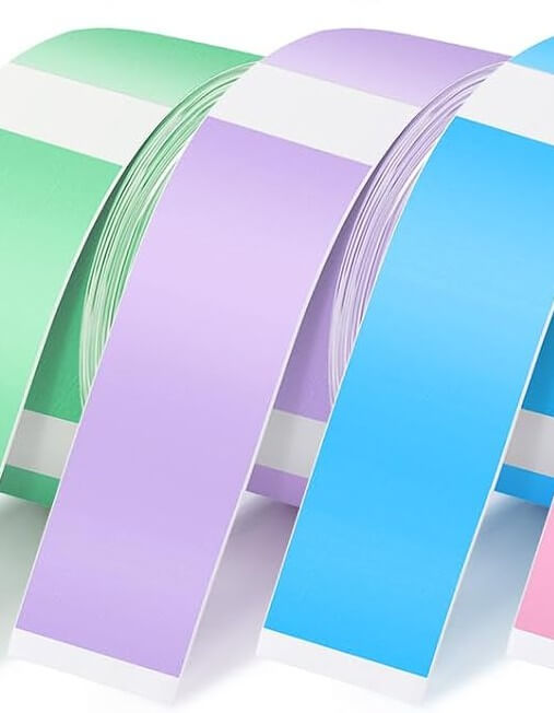 Etiqueta plástica plastificada D35 15x40mm Morado Pastel rollo x 160 - NeoLabel