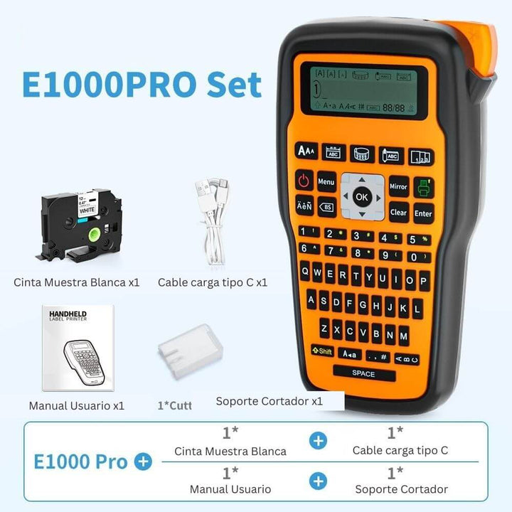 Etiquetadora Rotuladora Portatil Impresora Etiquetas E1000 Pro Cableado, Redes, Industrial Caja Incluye