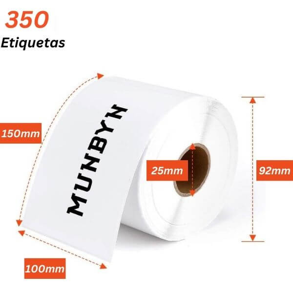 Etiquetas Adhesivas Termicas 100 x 150 mm Rollo x 350 rollo medidas