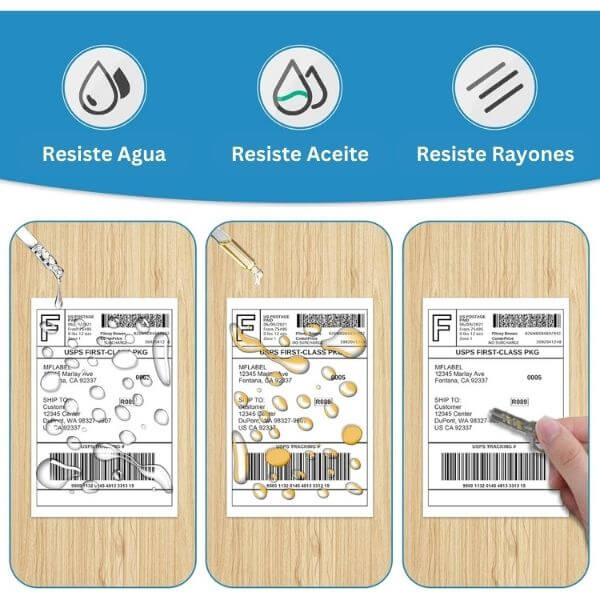 Etiquetas Adhesivas Termicas 100 x 150 mm Rollo x 350 Resiste Agua, Aceite, Rayones