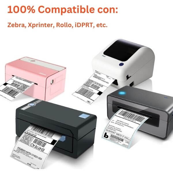 Etiquetas Adhesivas Termicas 100 x 150 mm Rollo x 350 Compatibles Impresoras