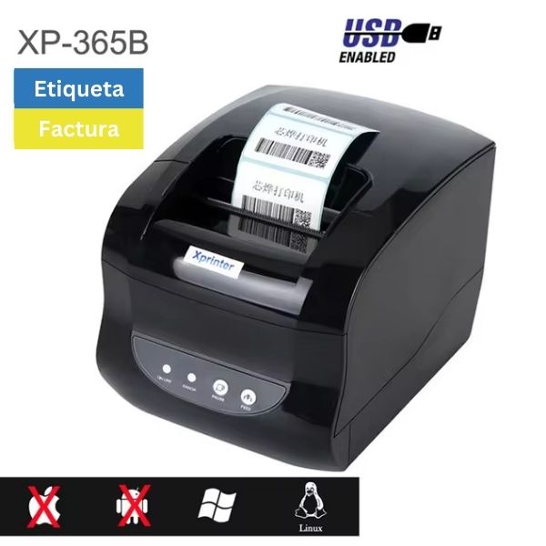 Impresora Térmica POS Dual Ticketera Factura Etiquetas 80mm Xprinter XP-365B USB