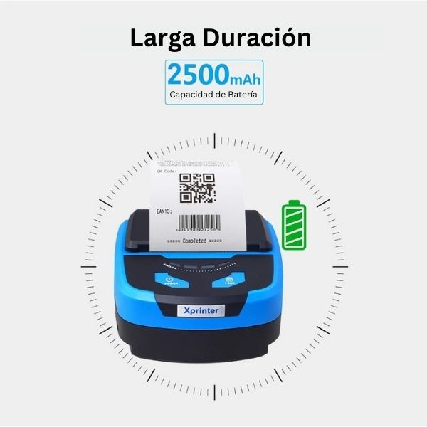 Mini Impresora Térmica Portátil 80 mm Ticketera Xprinter XP-P810 bateria duracion