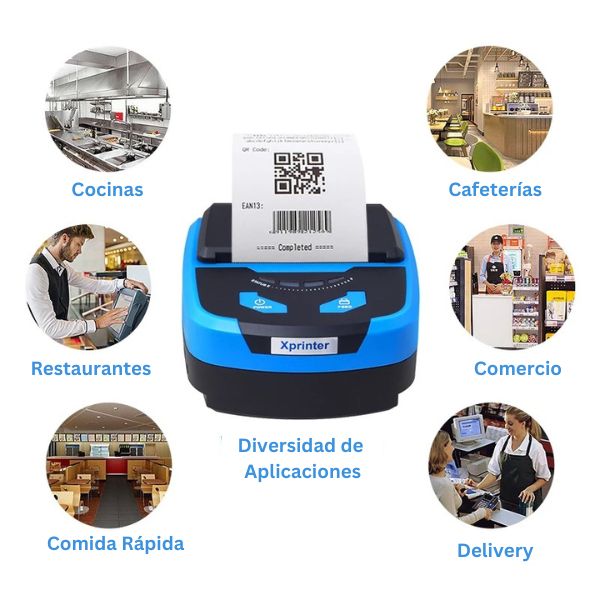 Mini Impresora Térmica Portátil 80 mm Ticketera Xprinter XP-P810 usos