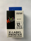 Casio XR-12x1 - KZ-12X Fondo Transparente Letras Negras - 12mm para Rotuladora Casio Label It Series