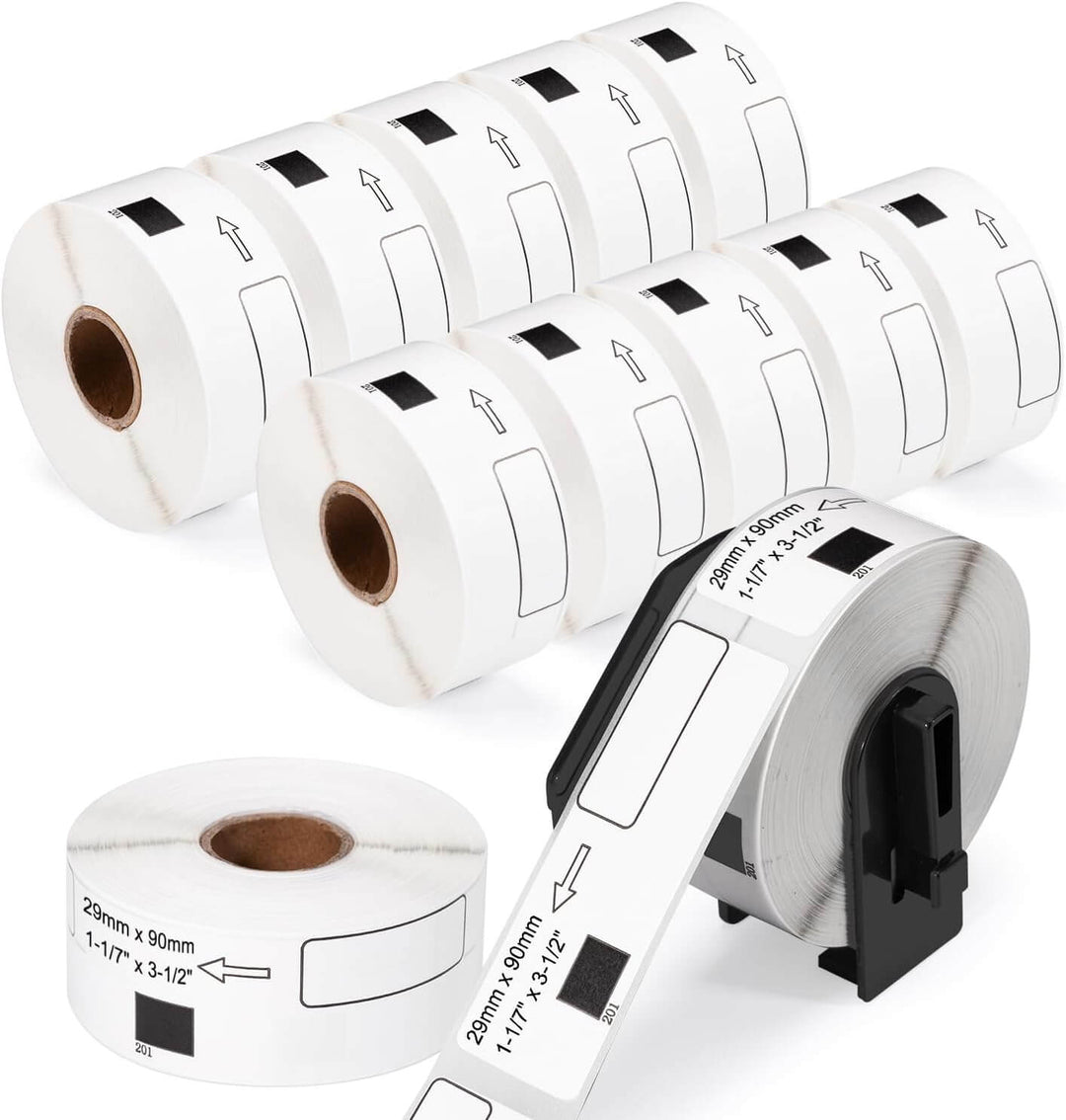Etiquetas de Dirección Brother DK-1201 Rollo Papel térmico para impresoras QL 29 x 90 mm (400 etiquetas) Compatible NeoLabel