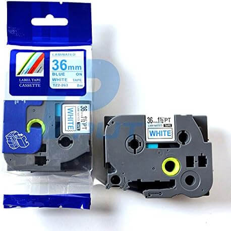 TZe-263 / KZe-263 36mm Azul sobre Blanco | Cinta Compatible Brother P-Touch | NeoLabel