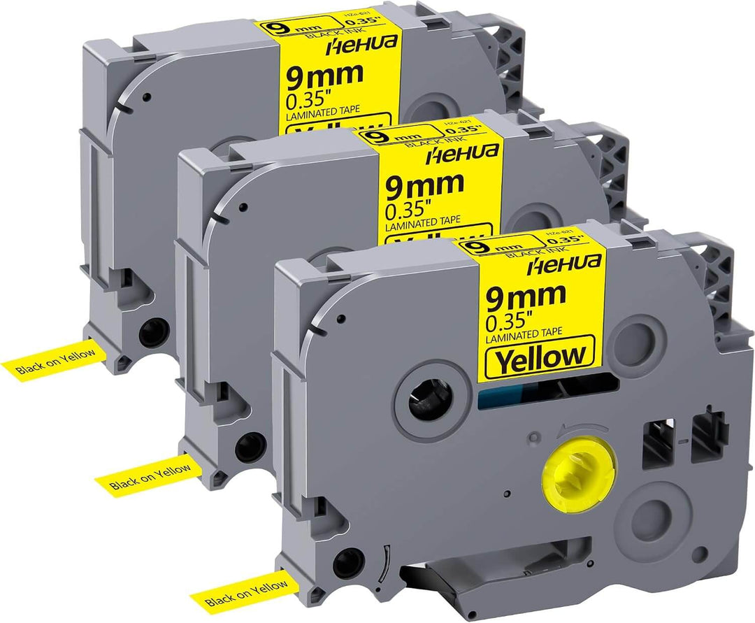 TZe-621 / KZe-621 9mm Negro sobre Amarillo | Cinta Compatible Brother P-Touch | NeoLabel