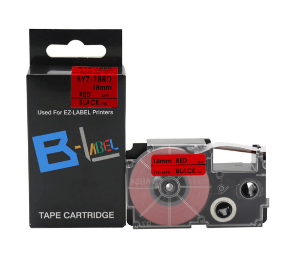 XR-18RD1 / KZ-18RD 18mm Negro sobre Rojo | Cinta Compatible Casio KL-130 KL-820 | NeoLabel