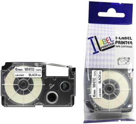 XR-6WE1 / KZ-6WE 6mm Negro sobre Blanco | Cinta Compatible Casio KL-130 KL-820 | NeoLabel