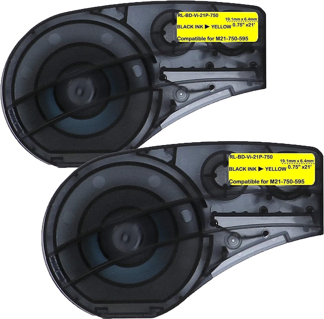 Cinta vinilo compatible M21-750-595-YL 19.1mm Negro sobre Amarillo para Brady BMP21 M210 - NeoLabel