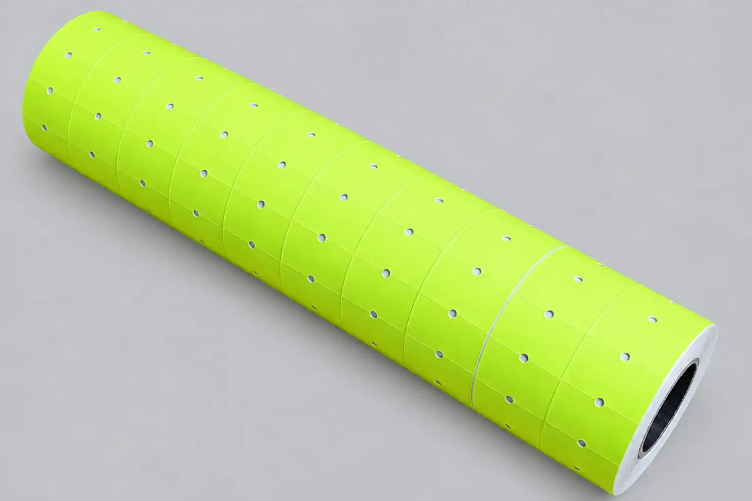 MX-5500 Etiquetas Verde Limon Fluorescente 21x12 mm Rollo para Pistola Etiquetadora de Precios x 5000 Cono