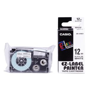 Cinta XR-6WE1 - KZ-6WE Fondo Blanco Letras Negras - 6mm para Rotuladora Casio Label It Series