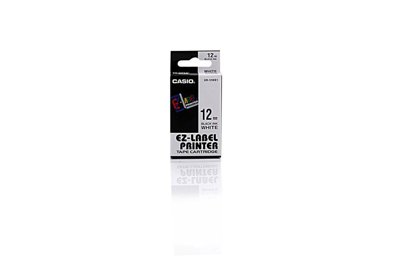 Cinta para Etiquetadora Casio Label LT XR-9YWE1 Negro sobre Blanco Ancho 9mm
