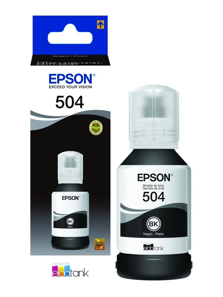 Botella de Tinta Epson T504120-AL Negra Impresora Tinta Continua L4150, L4160, L6161