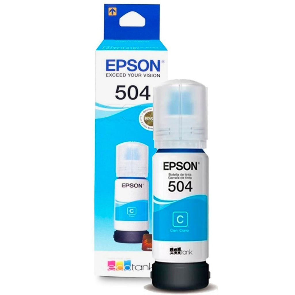 Botella de Tinta Epson T504220-AL Cian Impresora Tinta Continua L4150, L4160, L6171