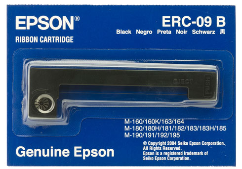 Cinta Epson Original ERC-09B Negro Impresoras Epson compatibles: M160, M163, M164, M180, M182, M183, M190, M191, M192
