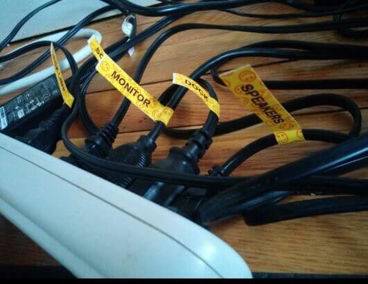 Cinta para Etiquetadora Rotuladora Dymo LT LetraTag 12mm x 4m Plástica Blanca 91331 aplicacion organizacion cables