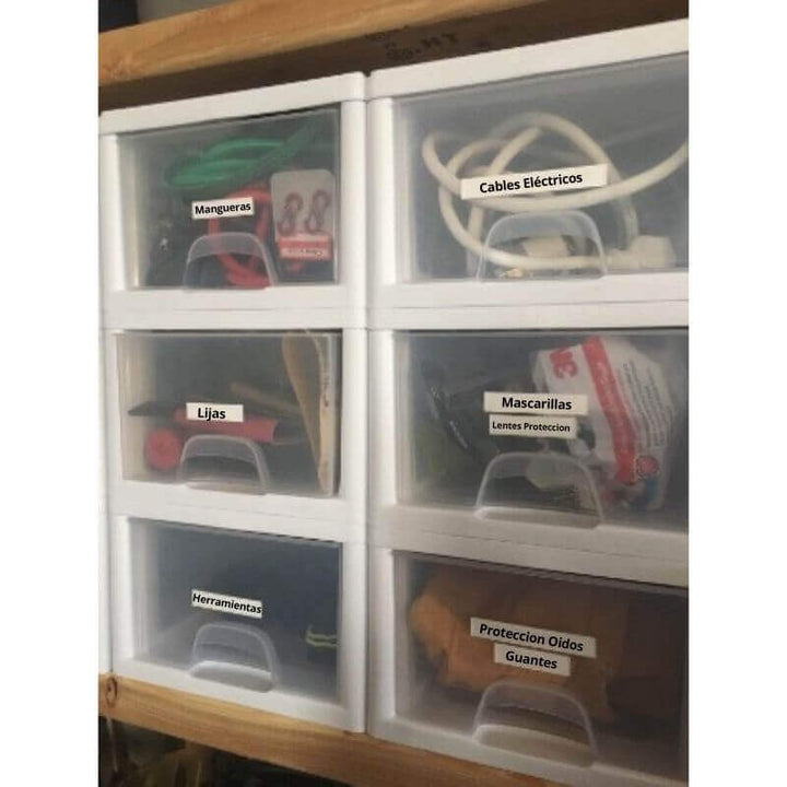 Cinta para Etiquetadora Rotuladora Dymo LT LetraTag 12mm x 4m Plástica Blanca 91331 aplicacion organizadores taller