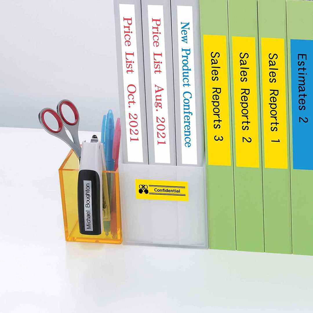 Cinta para Etiquetadora Rotualdora Casio Label LT XR-12YW1 - Negro sobre Amarillo 12mm x 8m Organizadores