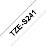 Brother TZE-S241 - KZE-S241 Cinta Fondo Blanco Letras Negras Pegamento Ind. - 18mm para Rotuladora Brother