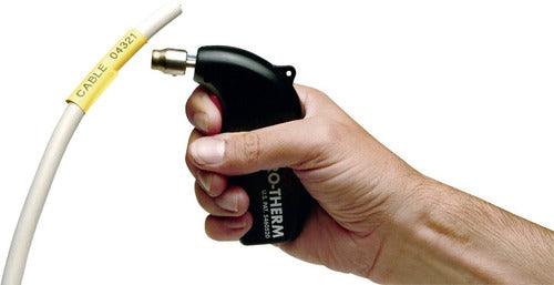 Cinta para DYMO RHINO 18055 - 1/2" x 1.5m - Tubo termoretractil Fondo Blanco Letras Negras