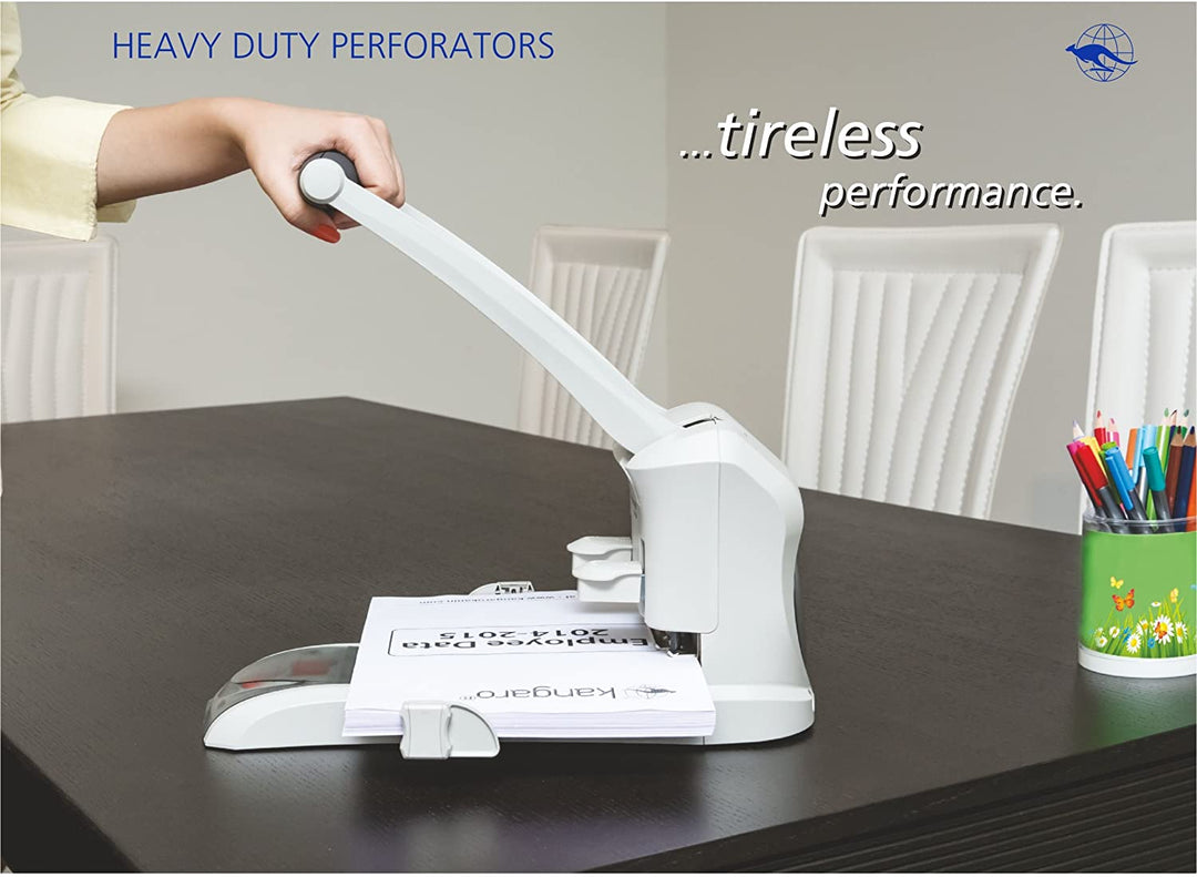 Perforador Semi Industrial para 150 hojas 2 Huecos Kangaro HDP 2160N Effort Less uso