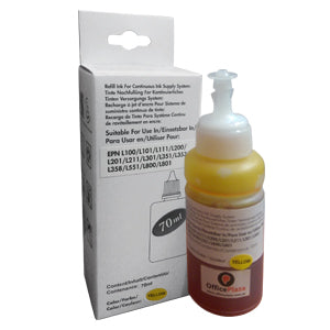 Tinta Epson Continua Compatible T664420-AL Amarillo 70ml en botella Impresoras Epson compatibles: Ecotank L210, L220, L310, L355, L365, L375, L380, L395, L455, L475, L495, L555, L565, L575, L656, L1300, L1455