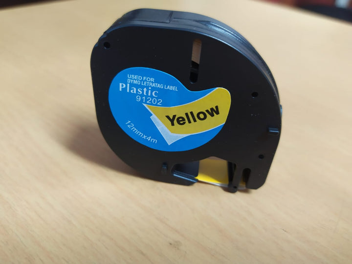 Cinta para Etiquetadora Dymo Letratag 1/2" x 4m Plastica Amarilla
