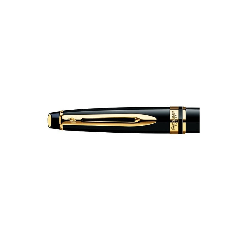 Lapicero Waterman Expert Paris Laca Negra Brillante GT Con Enchapado En Oro