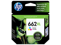 Cartucho de Tinta Original HP 662XL - CZ106AL Color Alto Rendimiento Impresora Deskjet Ink Advantage 1015, 1515, 2515, 3515, 3545 4645, 2645