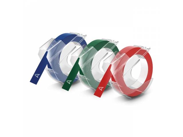Cinta 520103 9mm (3/8") Verde Plástica Relieve Compatible Etiquetadora Dymo Xpress Pro, Omega Manual NeoLabel