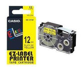 Cinta XR-6YW1 - KZ-6YW Fondo Amarillo Letras Negras - 6mm para Rotuladora Casio Label It Series
