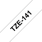 Brother TZE-141 - KZE-141 Cinta Fondo Transparente Letras Negras - 18mm para Rotuladora Brother PT Series