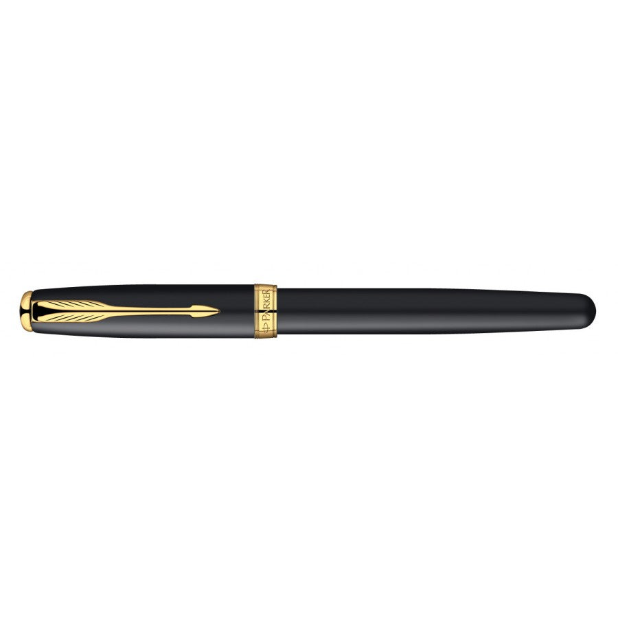 Pluma Fuente Parker Sonnet Laca Negra GT con detalles Oro 23Kt