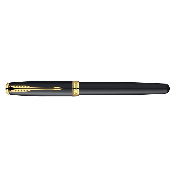 Pluma Fuente Parker Sonnet Laca Negra GT con detalles Oro 23Kt