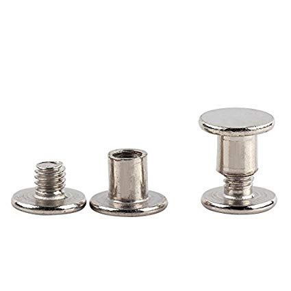 Paquete de 100 unidades de tornillos Chicago de aluminio plateado de 20mm (3/4") para encuadernación de carpetas y menús.